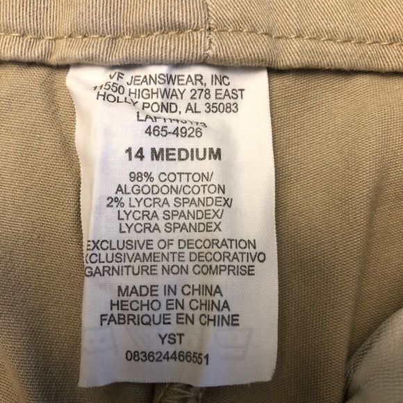 VF Jeanswear Inc tan khaki pants size 14 - Picture 2 of 9
